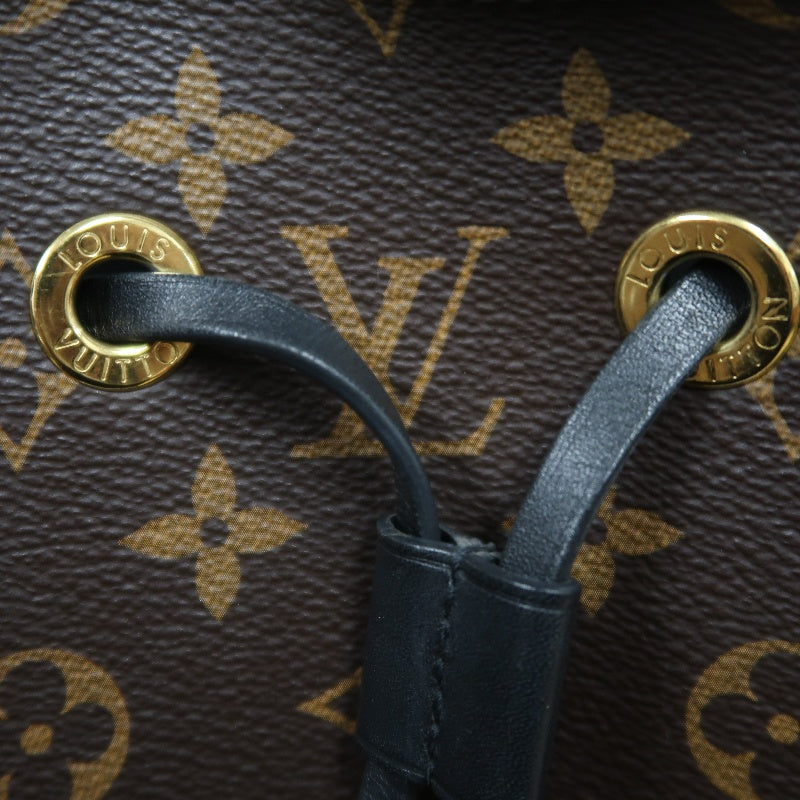 LOUIS VUITTON NeoNoe Monogram PVC Drawstring Bucket Shoulder Bag Brown/Black Gold-Tone Hardware
