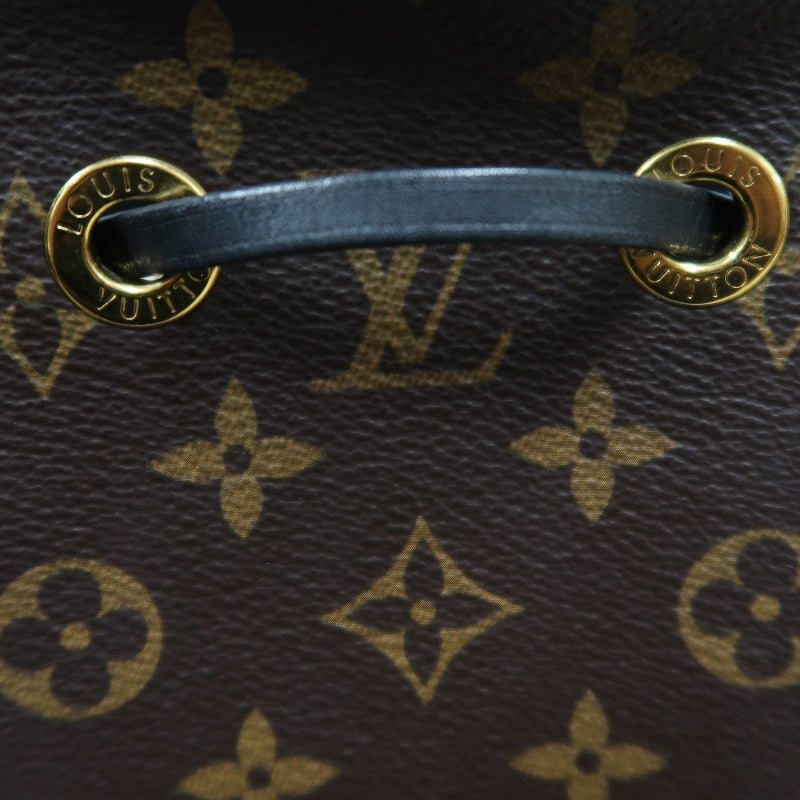 LOUIS VUITTON NeoNoe Monogram PVC Drawstring Bucket Shoulder Bag Brown/Black Gold-Tone Hardware