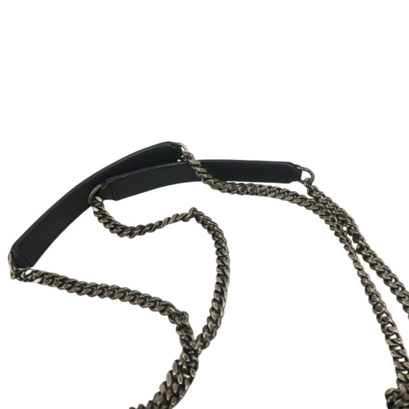 YVES SAINT LAURENT NIKI Leather Shoulder Bag Green Dark Silver-Tone Hardware
