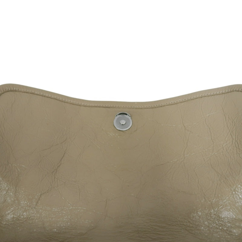 YVES SAINT LAURENT NIKI Shoulder Bag Beige Dark Silver-Tone Hardware