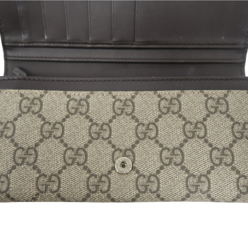 GUCCI GG Supreme GG Canvas Long Wallet Brown