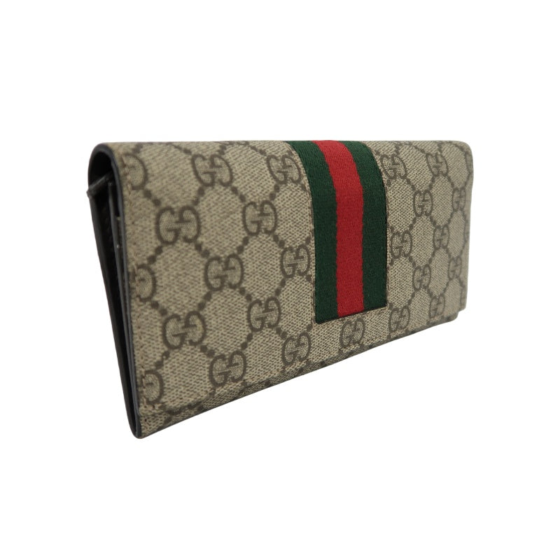 GUCCI GG Supreme GG Canvas Long Wallet Brown