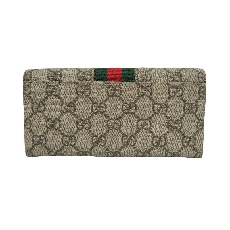 GUCCI GG Supreme GG Canvas Long Wallet Brown