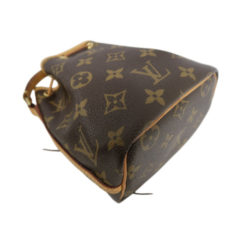 LOUIS VUITTON Nano Noe Monogram PVC Drawstring Shoulder Bag Brown
