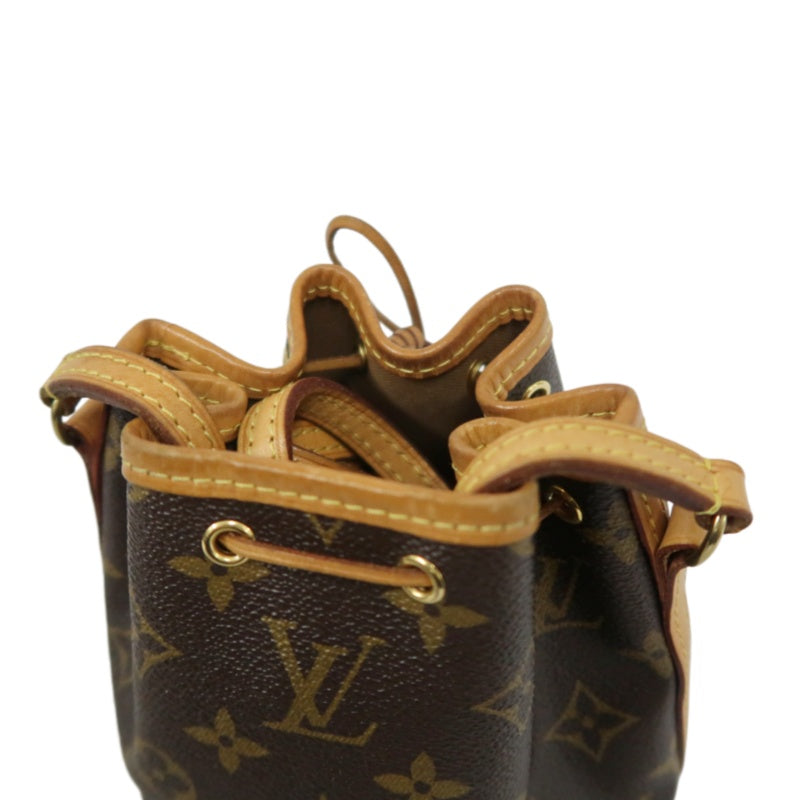 LOUIS VUITTON Nano Noe Monogram PVC Drawstring Shoulder Bag Brown