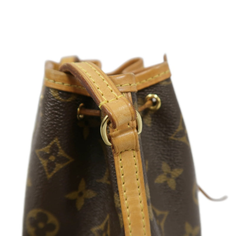 LOUIS VUITTON Nano Noe Monogram PVC Drawstring Shoulder Bag Brown