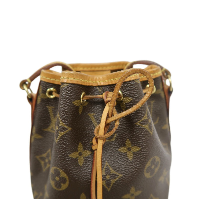 LOUIS VUITTON Nano Noe Monogram PVC Drawstring Shoulder Bag Brown