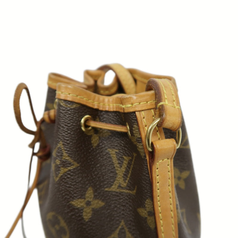LOUIS VUITTON Nano Noe Monogram PVC Drawstring Shoulder Bag Brown