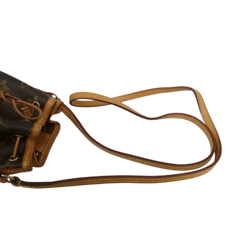 LOUIS VUITTON Nano Noe Monogram PVC Drawstring Shoulder Bag Brown
