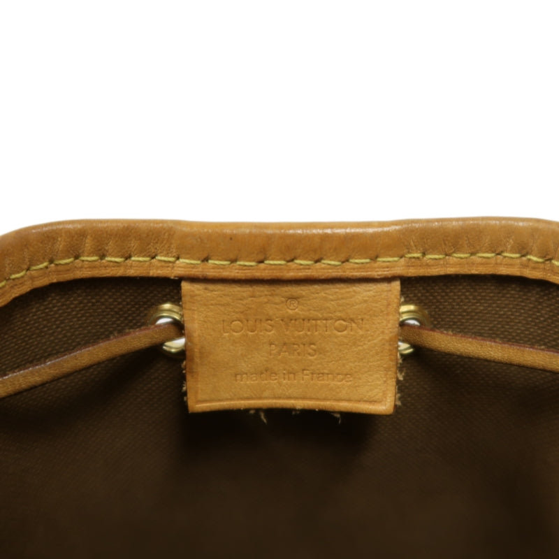 LOUIS VUITTON Nano Noe Monogram PVC Drawstring Shoulder Bag Brown