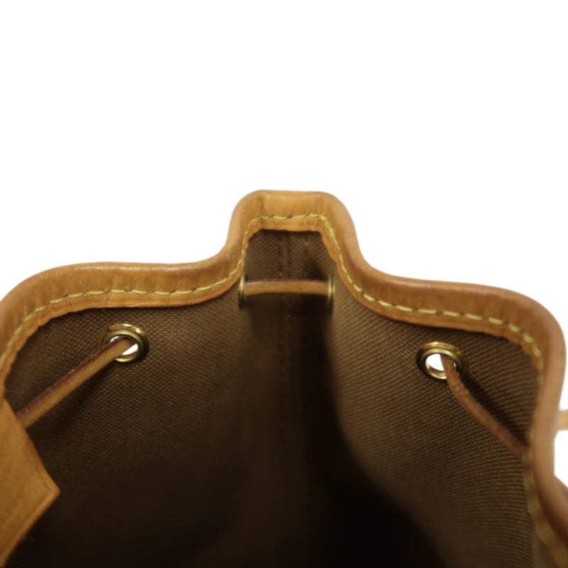 LOUIS VUITTON Nano Noe Monogram PVC Drawstring Shoulder Bag Brown