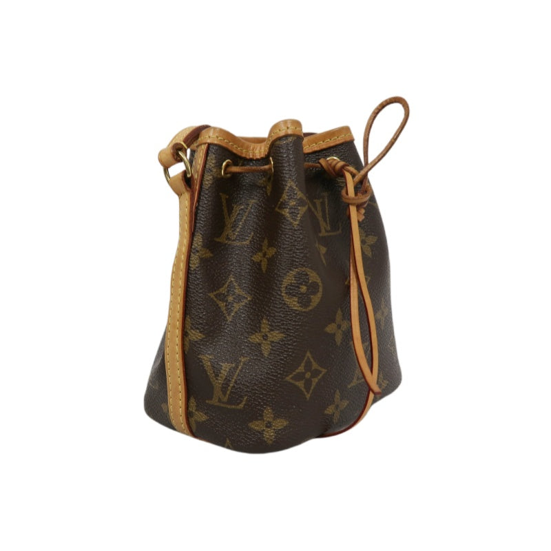LOUIS VUITTON Nano Noe Monogram PVC Drawstring Shoulder Bag Brown