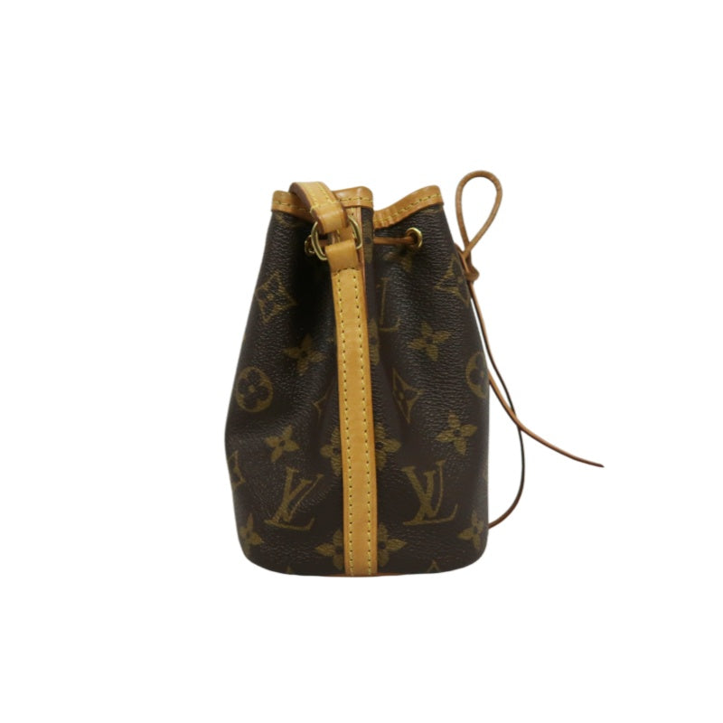 LOUIS VUITTON Nano Noe Monogram PVC Drawstring Shoulder Bag Brown
