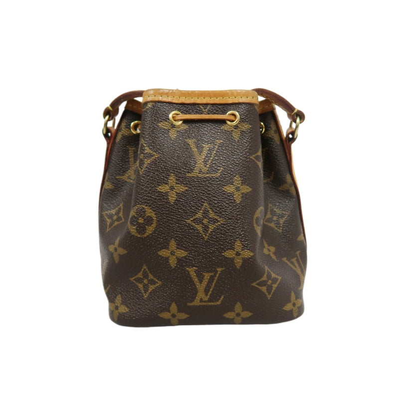 LOUIS VUITTON Nano Noe Monogram PVC Drawstring Shoulder Bag Brown