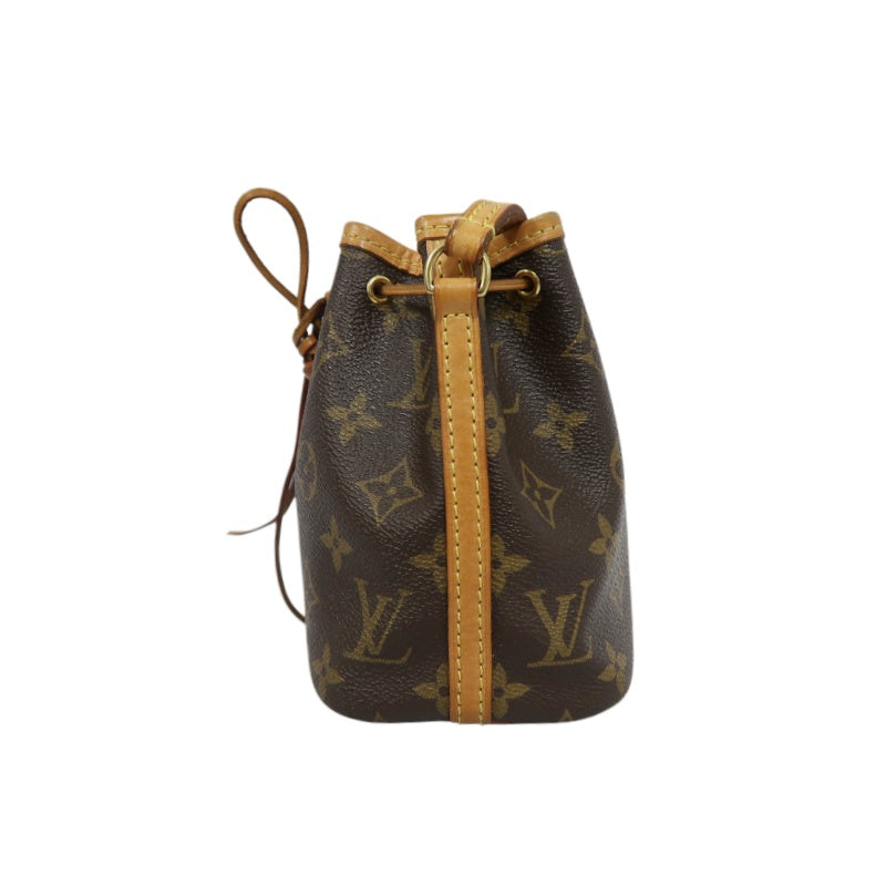 LOUIS VUITTON Nano Noe Monogram PVC Drawstring Shoulder Bag Brown