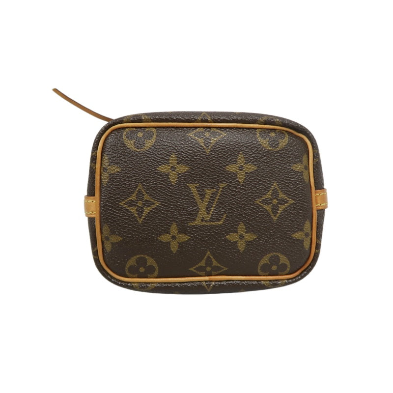 LOUIS VUITTON Nano Noe Monogram PVC Drawstring Shoulder Bag Brown