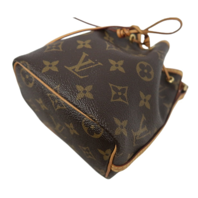 LOUIS VUITTON Nano Noe Monogram PVC Drawstring Shoulder Bag Brown