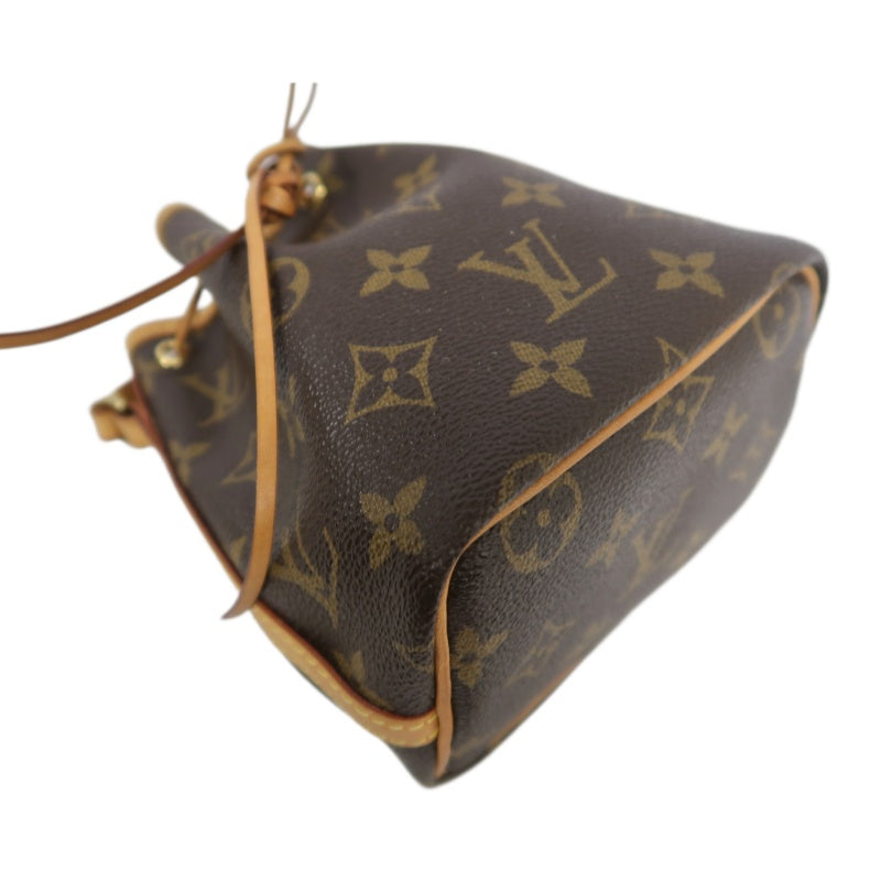 LOUIS VUITTON Nano Noe Monogram PVC Drawstring Shoulder Bag Brown