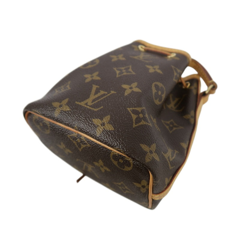LOUIS VUITTON Nano Noe Monogram PVC Drawstring Shoulder Bag Brown
