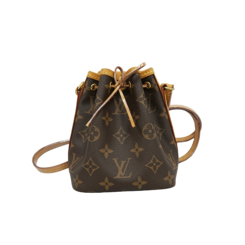 LOUIS VUITTON Nano Noe Monogram PVC Drawstring Shoulder Bag Brown