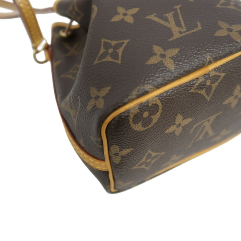 LOUIS VUITTON Nano Noe Monogram PVC Drawstring Shoulder Bag Brown