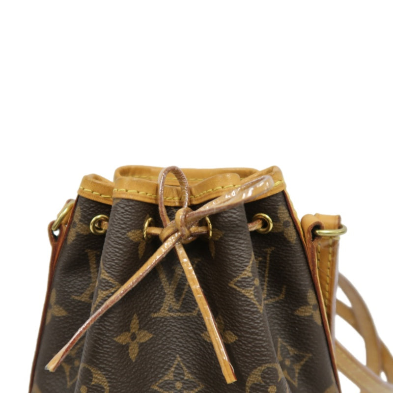 LOUIS VUITTON Nano Noe Monogram PVC Drawstring Shoulder Bag Brown