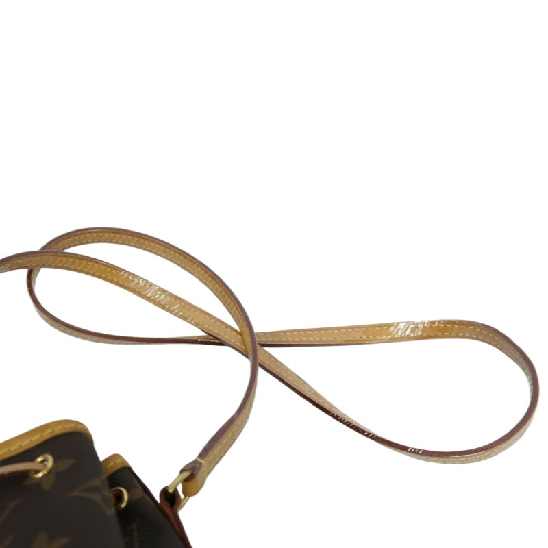 LOUIS VUITTON Nano Noe Monogram PVC Drawstring Shoulder Bag Brown