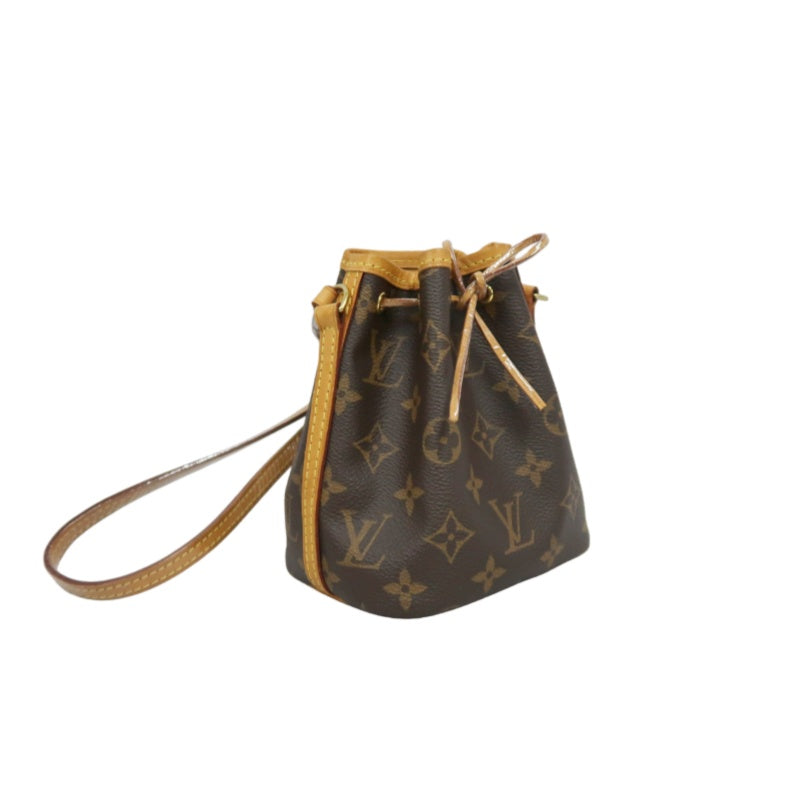 LOUIS VUITTON Nano Noe Monogram PVC Drawstring Shoulder Bag Brown