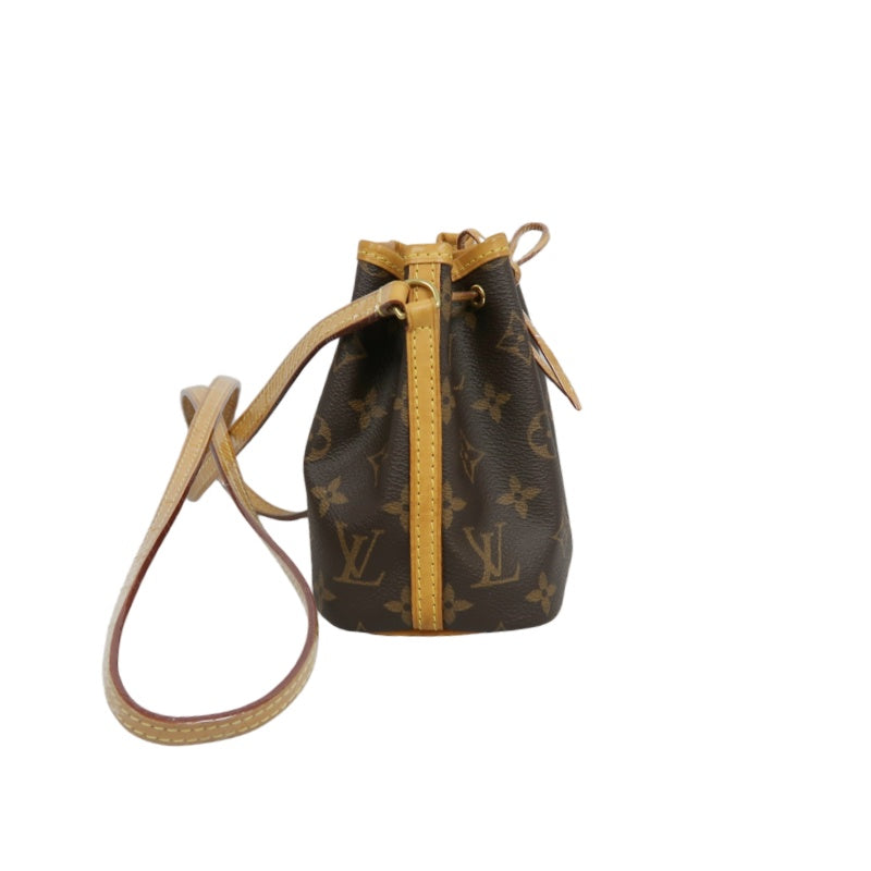 LOUIS VUITTON Nano Noe Monogram PVC Drawstring Shoulder Bag Brown