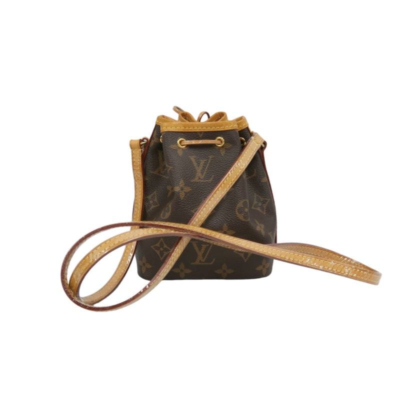 LOUIS VUITTON Nano Noe Monogram PVC Drawstring Shoulder Bag Brown