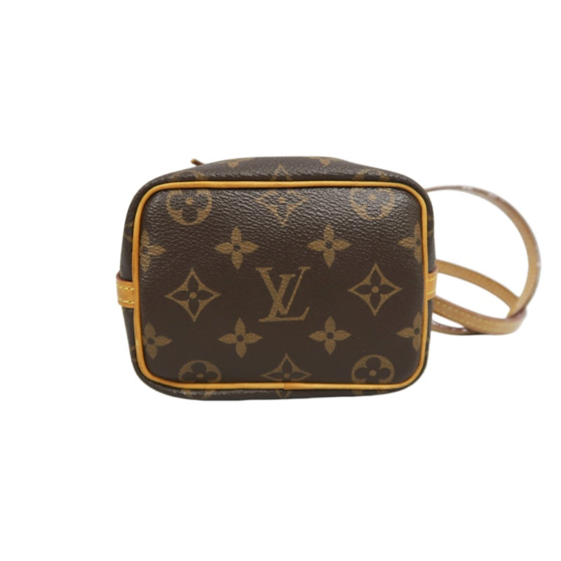 LOUIS VUITTON Nano Noe Monogram PVC Drawstring Shoulder Bag Brown