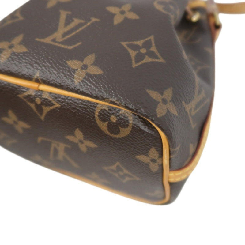LOUIS VUITTON Nano Noe Monogram PVC Drawstring Shoulder Bag Brown