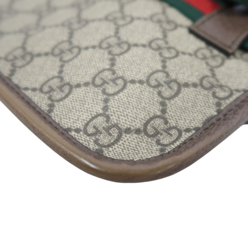 GUCCI GG Supreme PVC Camera Crossbody Bag Brown