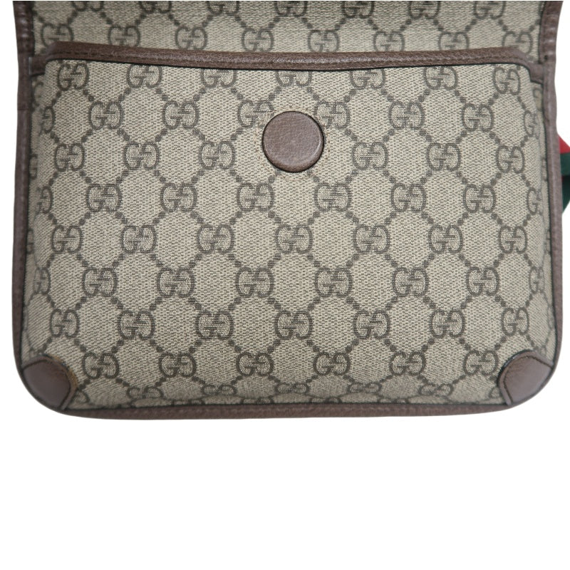 GUCCI GG Supreme PVC Camera Crossbody Bag Brown