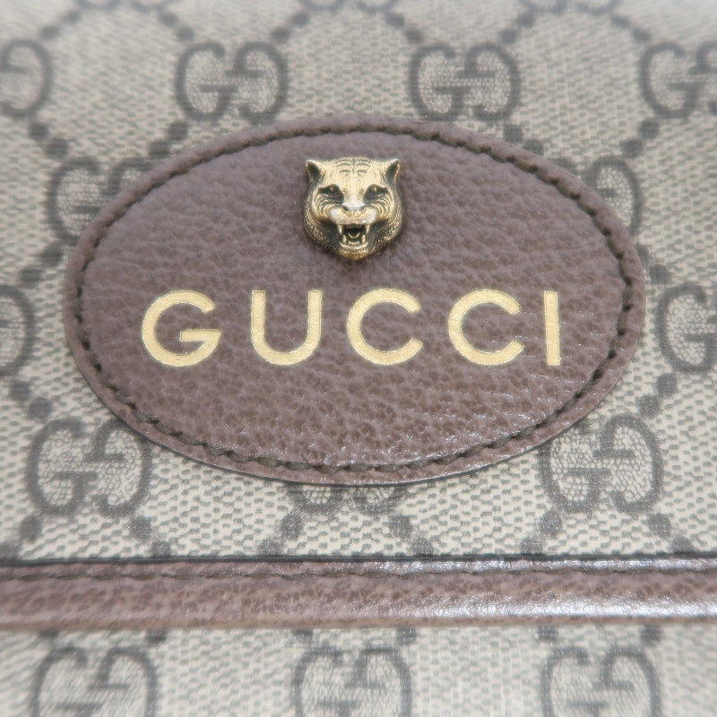 GUCCI GG Supreme PVC Camera Crossbody Bag Brown