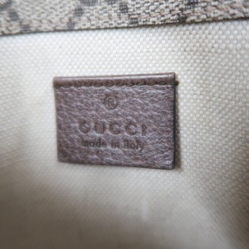 GUCCI GG Supreme PVC Camera Crossbody Bag Brown