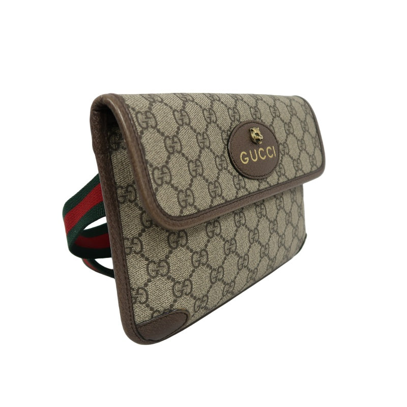 GUCCI GG Supreme PVC Camera Crossbody Bag Brown