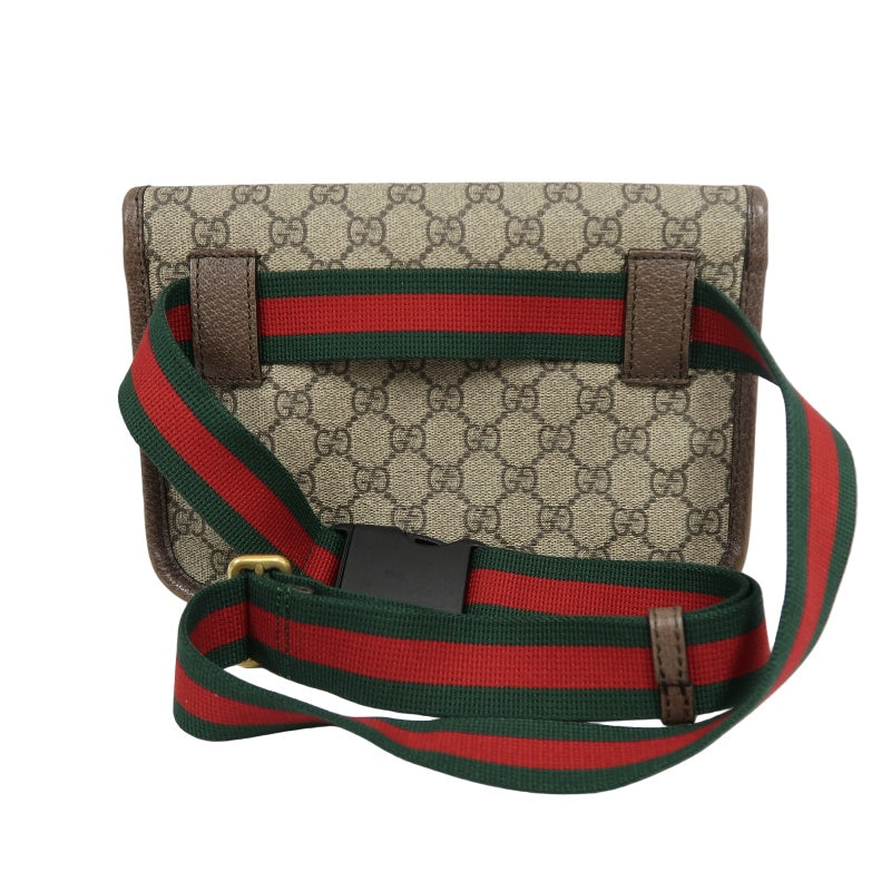 GUCCI GG Supreme PVC Camera Crossbody Bag Brown