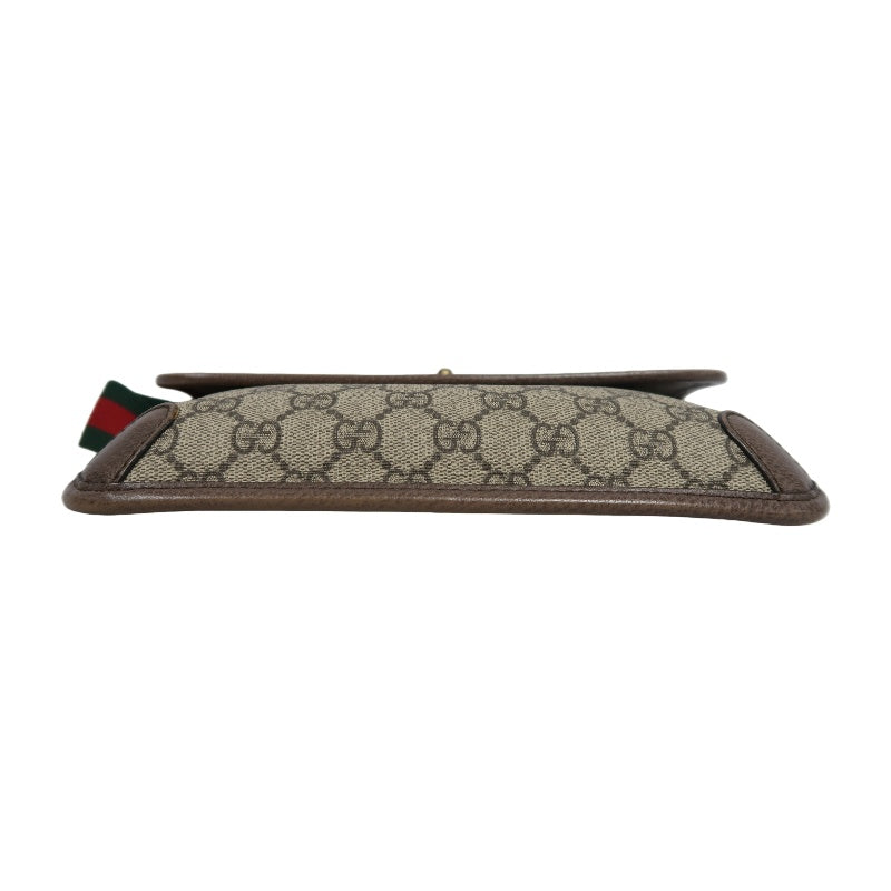 GUCCI GG Supreme PVC Camera Crossbody Bag Brown