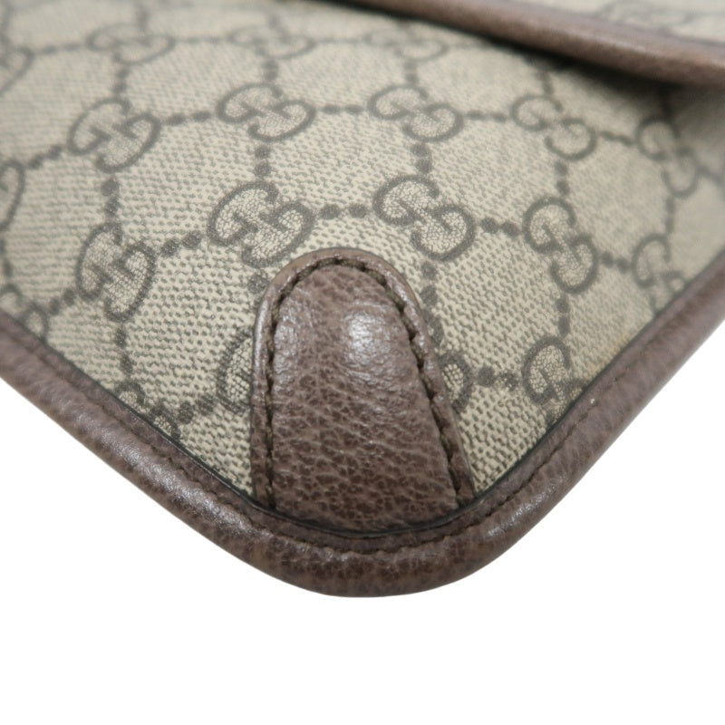 GUCCI GG Supreme PVC Camera Crossbody Bag Brown