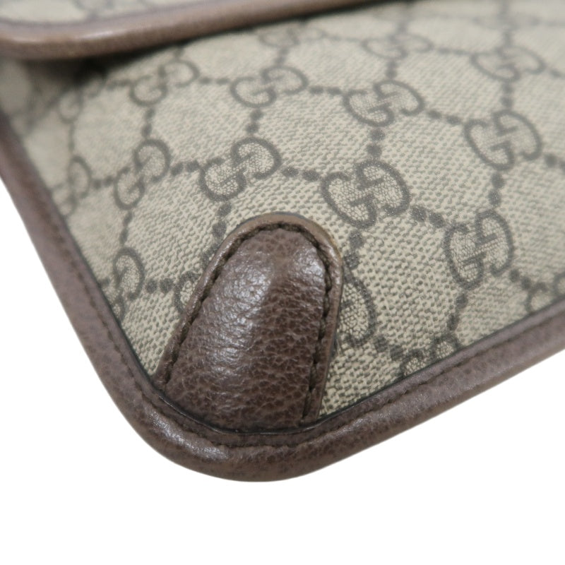 GUCCI GG Supreme PVC Camera Crossbody Bag Brown