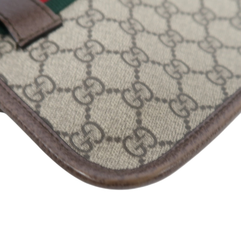 GUCCI GG Supreme PVC Camera Crossbody Bag Brown