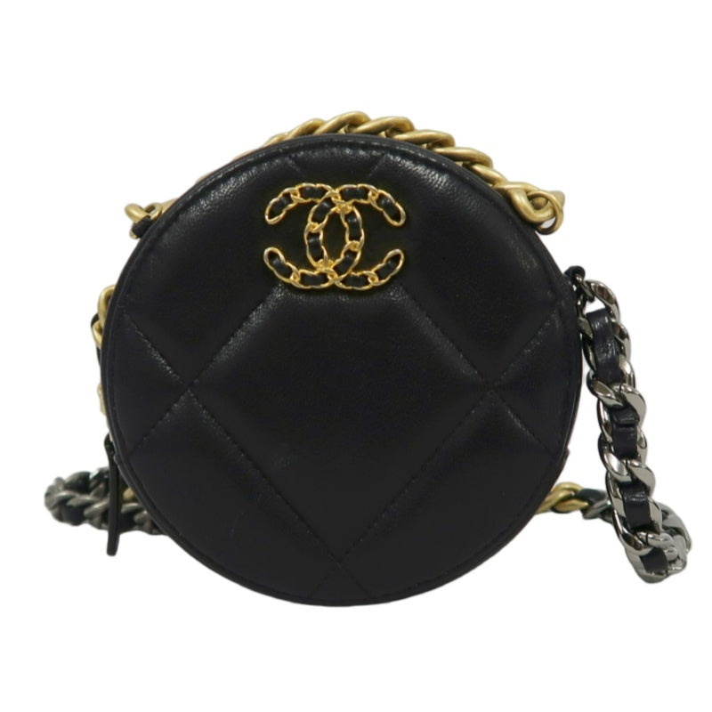 CHANEL Matelasse Caviar Leather Mini Shoulder Bag Black Gold-Tone Hardware