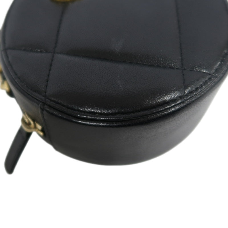 CHANEL Matelasse Caviar Leather Mini Shoulder Bag Black Gold-Tone Hardware