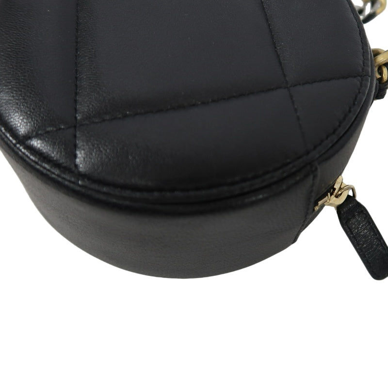 CHANEL Matelasse Caviar Leather Mini Shoulder Bag Black Gold-Tone Hardware