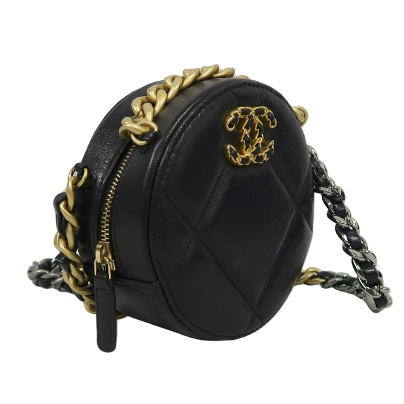 CHANEL Matelasse Caviar Leather Mini Shoulder Bag Black Gold-Tone Hardware
