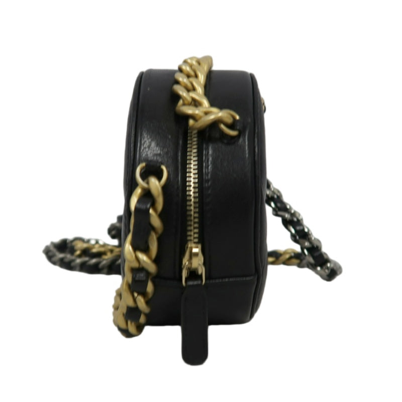 CHANEL Matelasse Caviar Leather Mini Shoulder Bag Black Gold-Tone Hardware