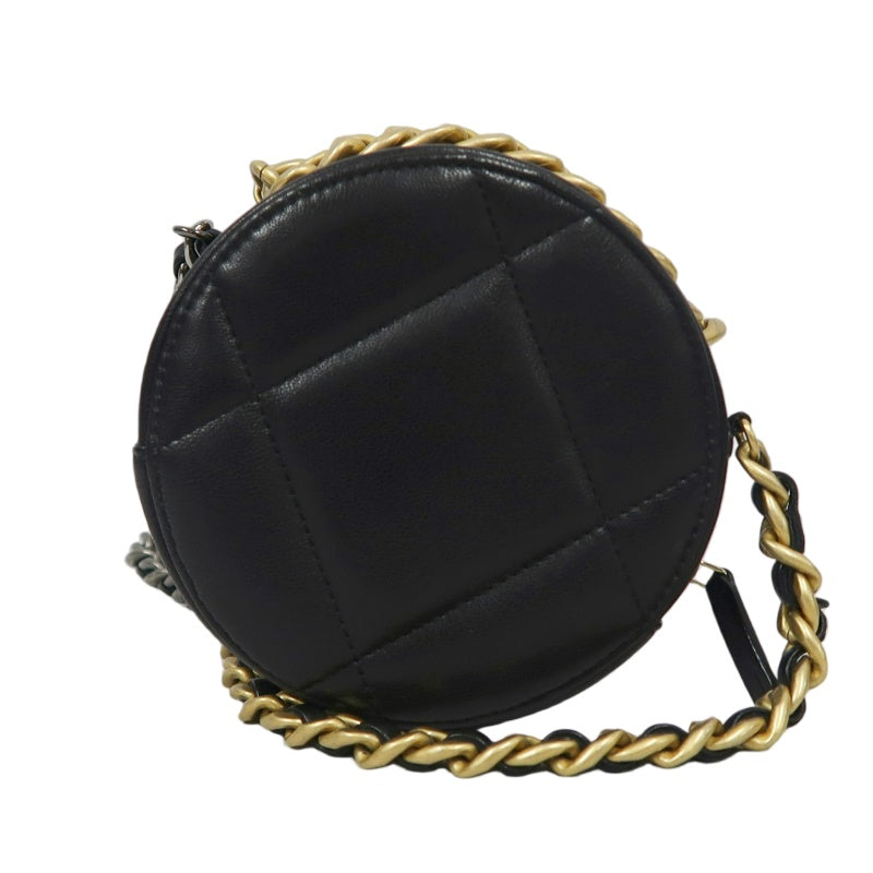 CHANEL Matelasse Caviar Leather Mini Shoulder Bag Black Gold-Tone Hardware