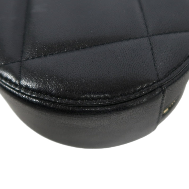 CHANEL Matelasse Caviar Leather Mini Shoulder Bag Black Gold-Tone Hardware