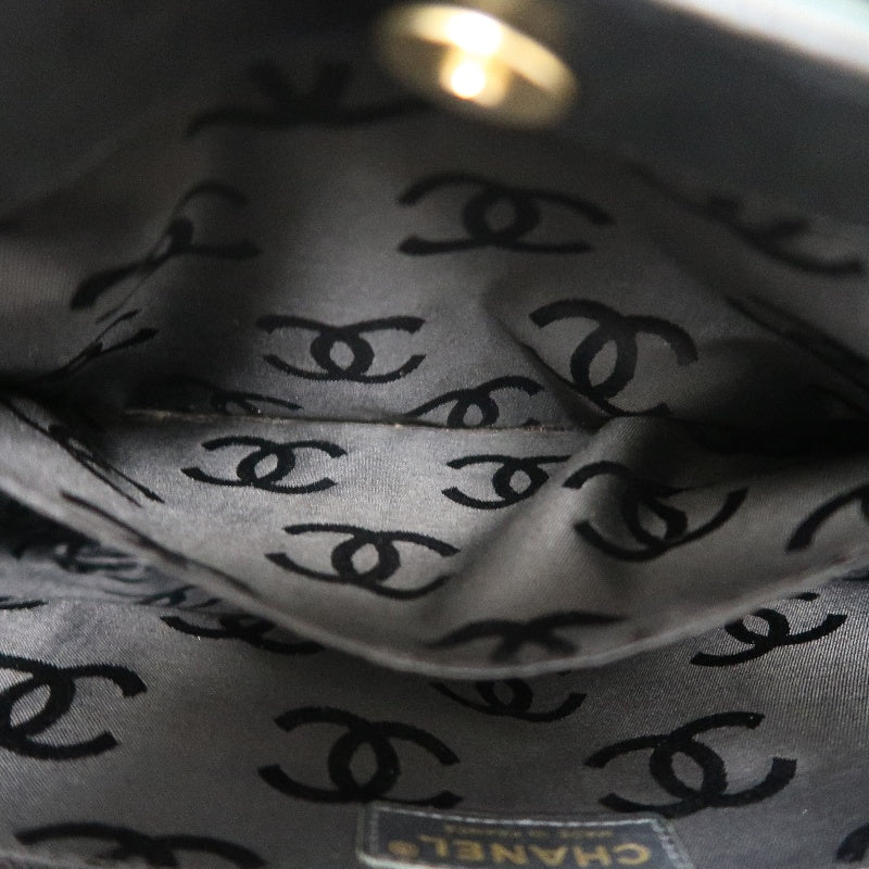 CHANEL Matelassé Lambskin Tote Shoulder Bag Black Gold-Tone Hardware